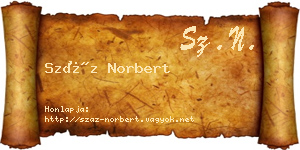 Száz Norbert névjegykártya