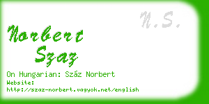 norbert szaz business card
