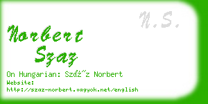 norbert szaz business card